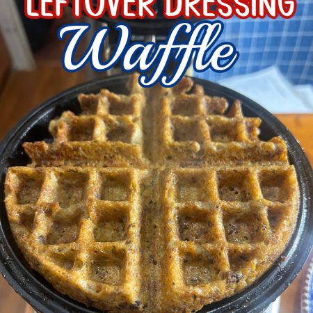 Leftover dressing waffle in the waffle maker