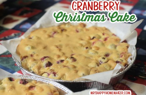 Cranberry Christmas Cake in a round cake pan