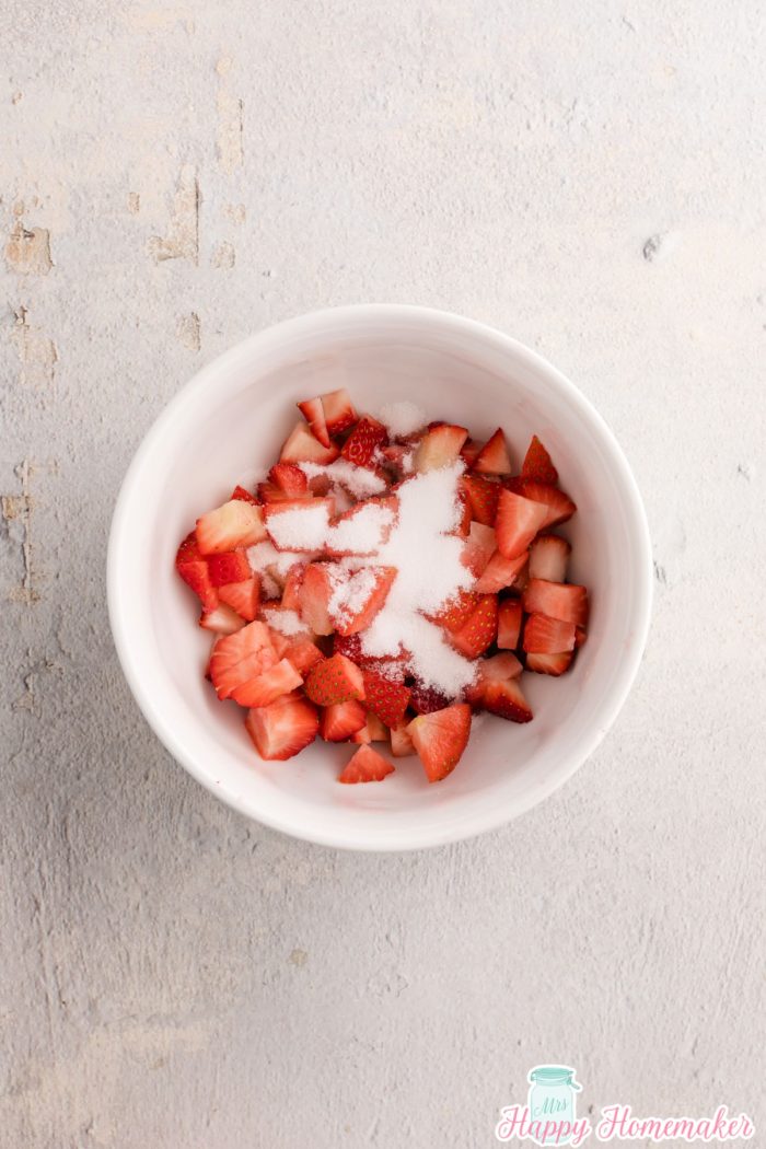 strawberries in a white bowl