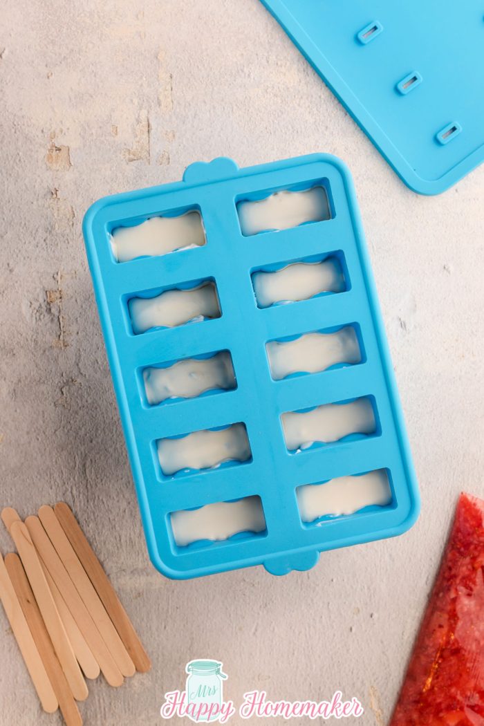 Strawberry Shortcake Ice Cream Bars in ice cream mold