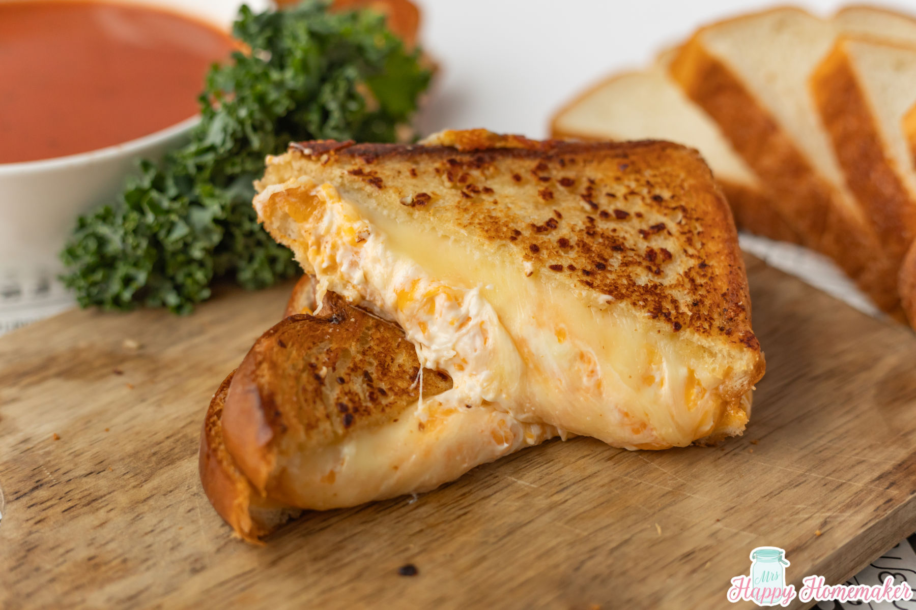 Disneyland Grilled Cheese cut in half