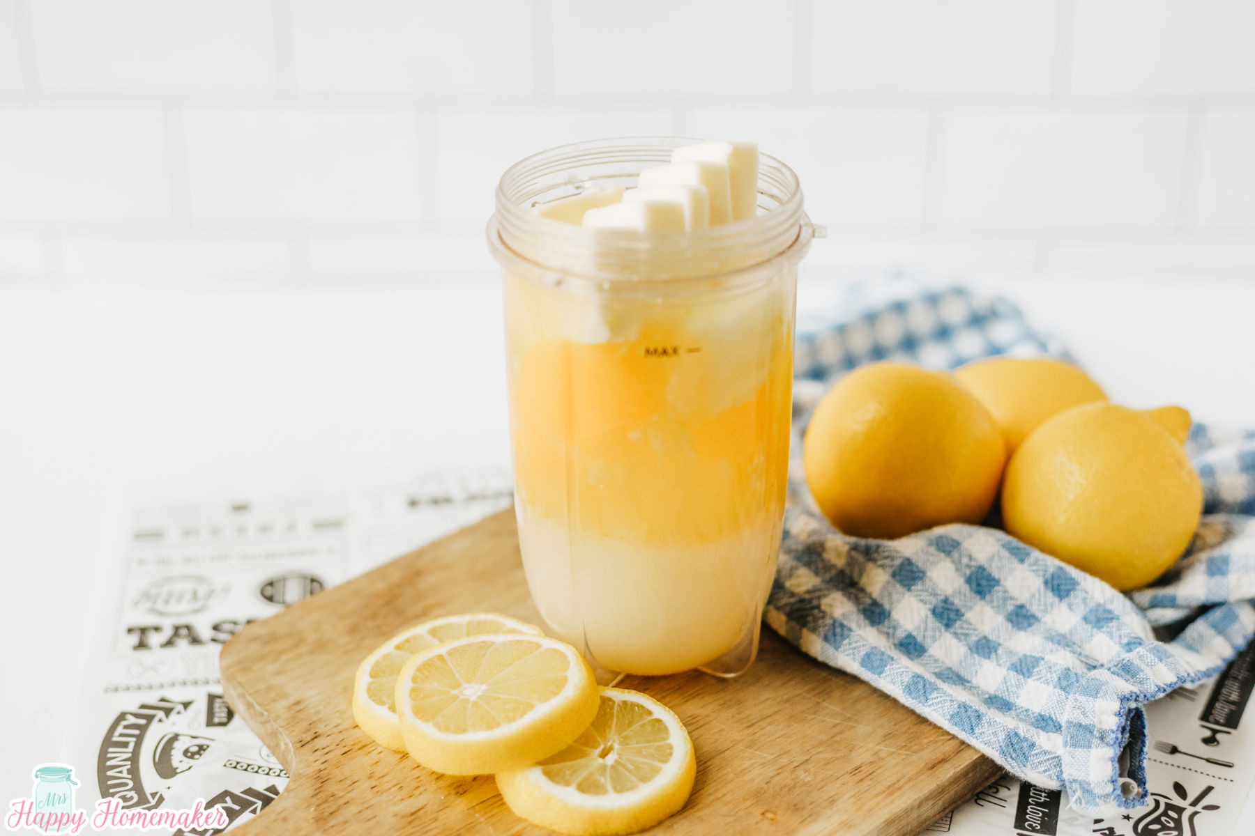 Lemon Curd ingredients in a mason jar