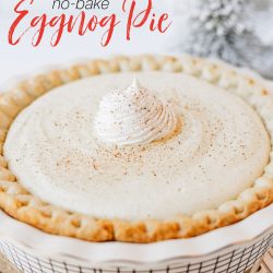 easy no bake eggnog pie in a pie dish