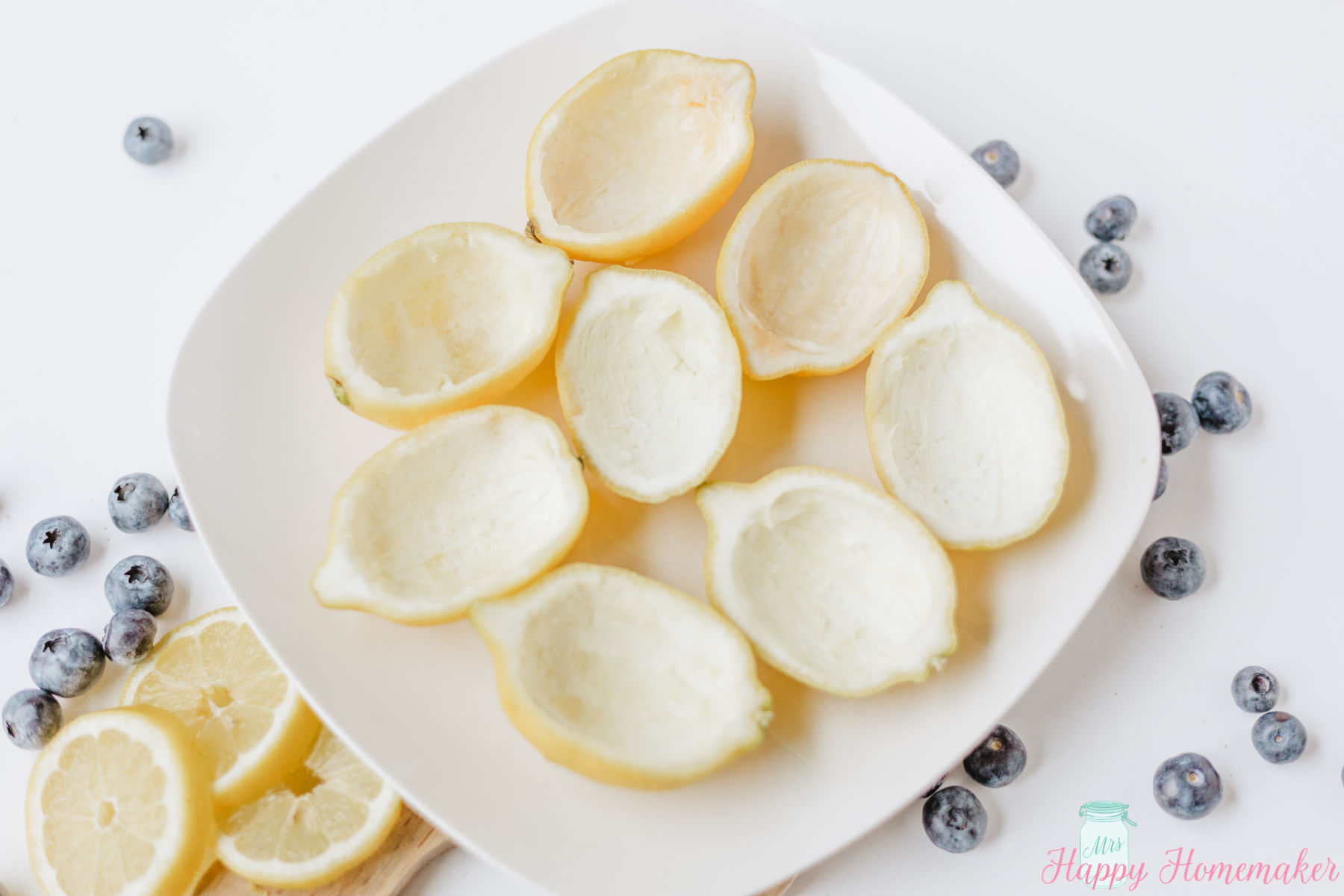 empty lemon skins for Lemon Posset