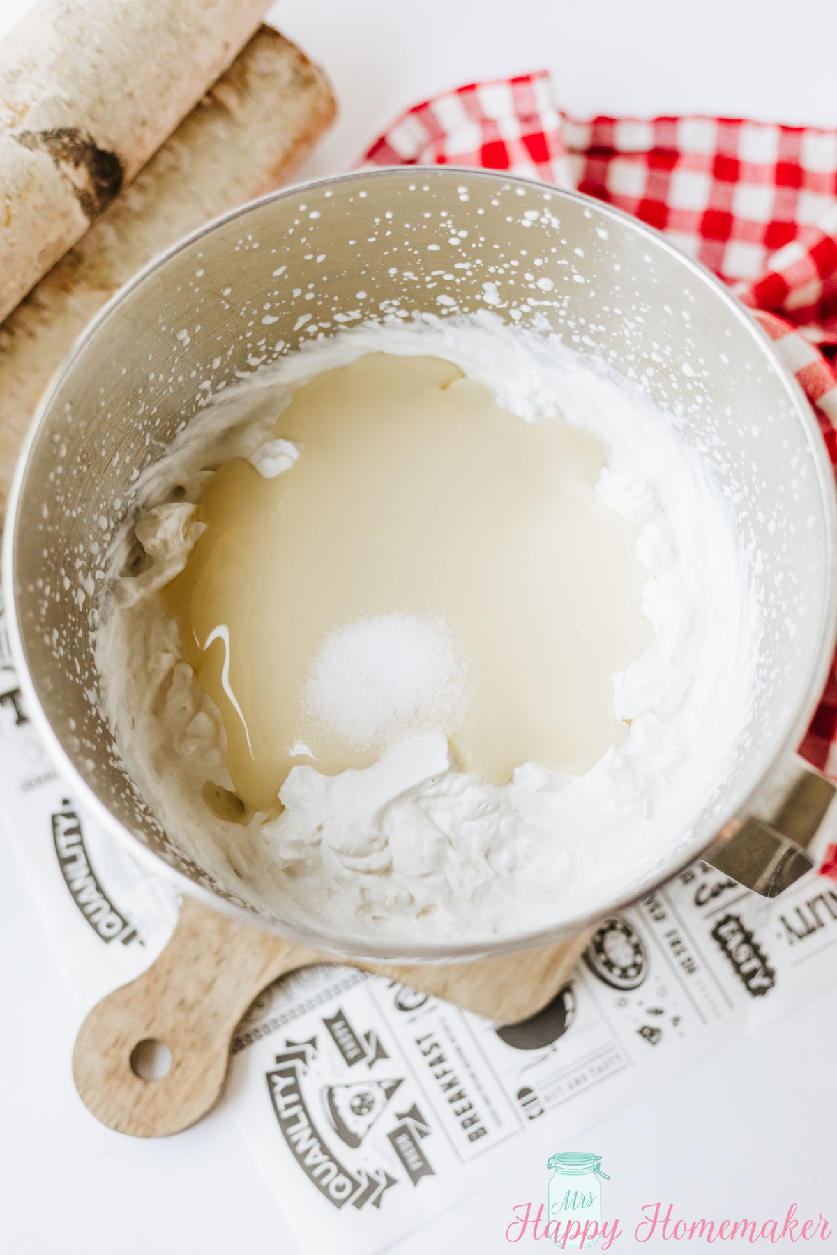 smores ice cream being made in a bowl