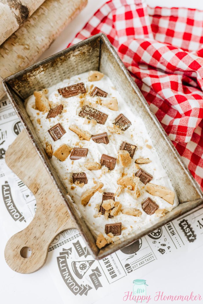 smores ice cream in a loaf pan