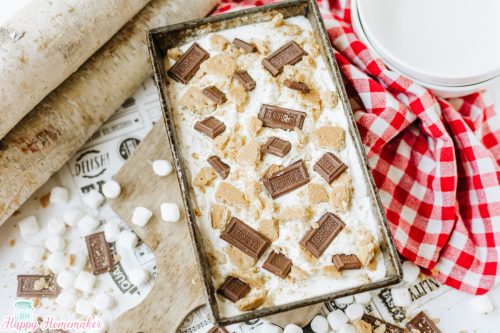 smores ice cream in a loaf pan