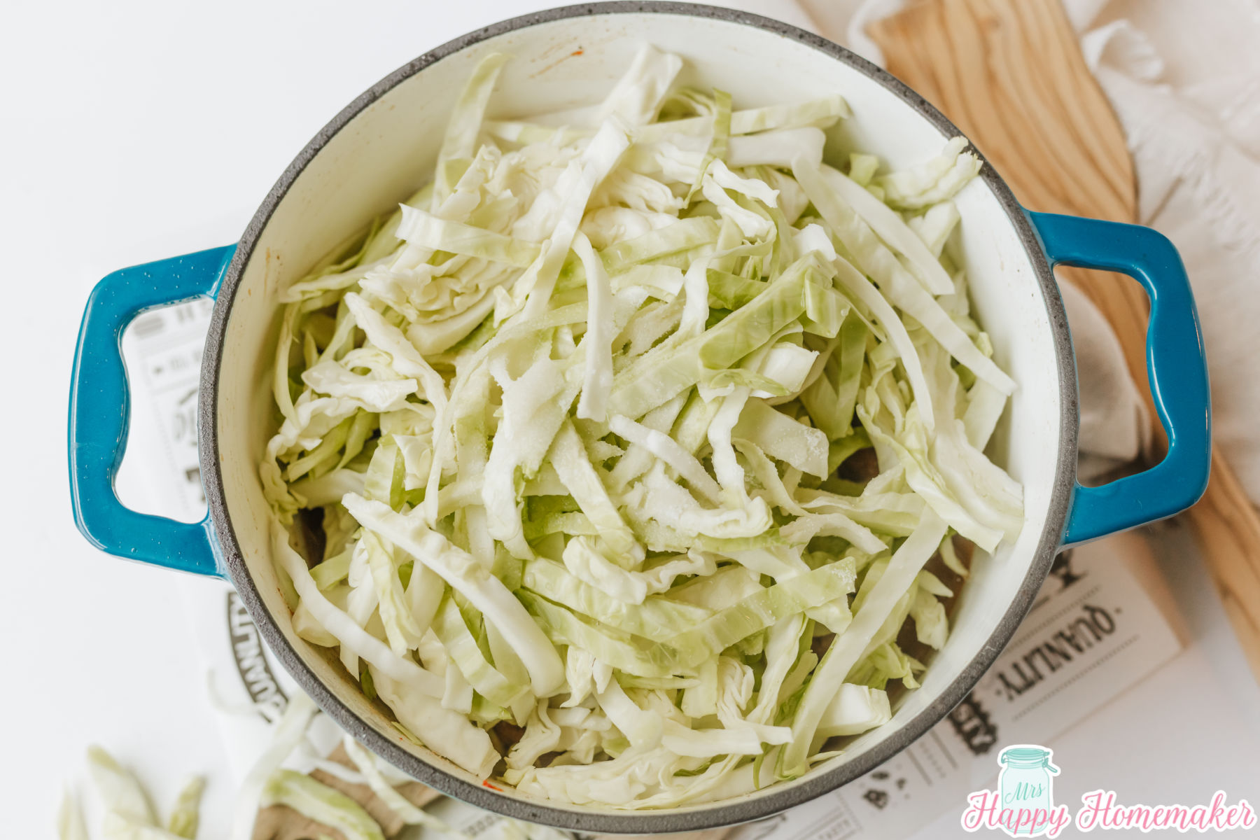 making Dirty Cabbage in a dutch oven