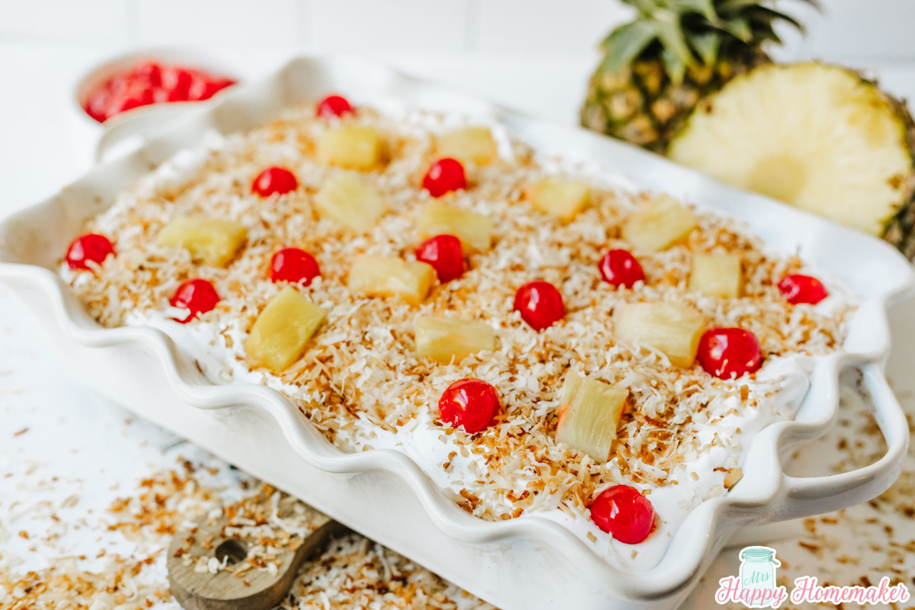 Simple & Easy Pina Colada Poke Cake