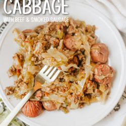 Southern Dirty Cabbage with ground beef & smoked sausage