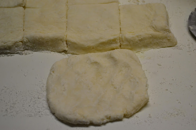 buttermilk biscuit dough on the countertop 