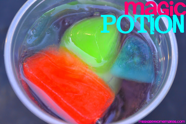 Magic Potion - sprite over multicolored KoolAid Ice Cubes